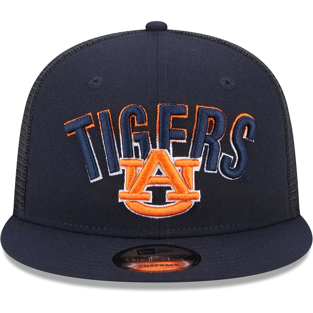 Casquette Snapback 9FIFTY pour homme New Era bleu marine Auburn Tigers Grade Trucker