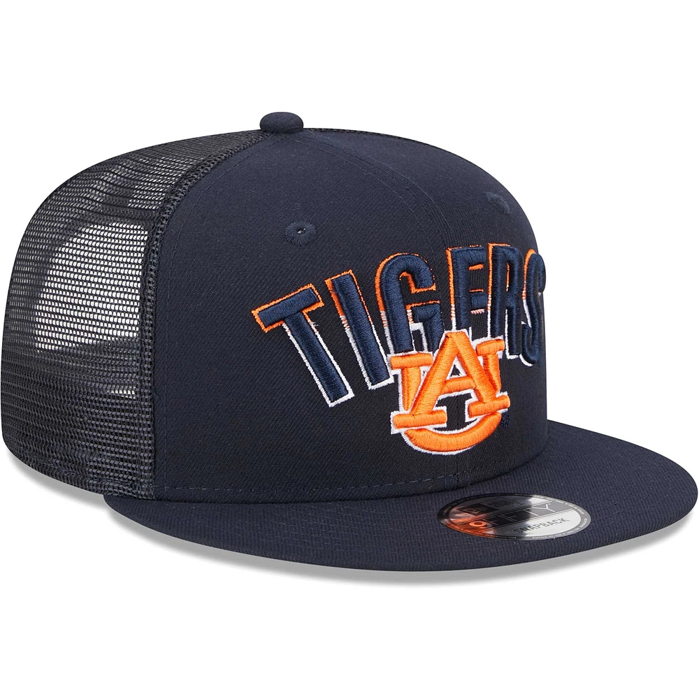 Casquette Snapback 9FIFTY pour homme New Era bleu marine Auburn Tigers Grade Trucker