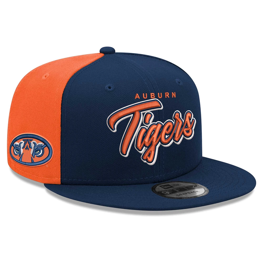 Casquette Snapback Outright 9FIFTY des Tigers Auburn New Era bleu marine pour homme