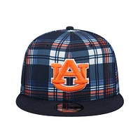 Men's New Era Navy Auburn Tigers Plaid 9FIFTY Snapback Hat