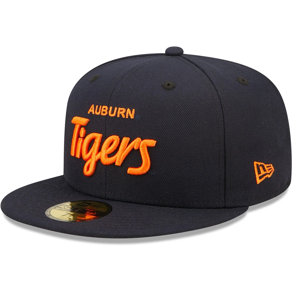 Men's New Era Navy Auburn Tigers Script Original 59FIFTY Fitted Hat