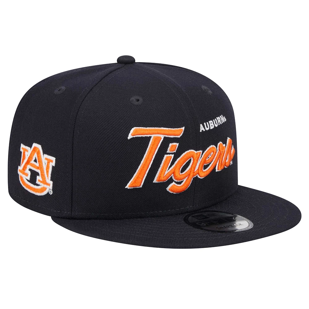 Casquette Snapback 9FIFTY Auburn Tigers Team Script New Era pour homme bleu marine