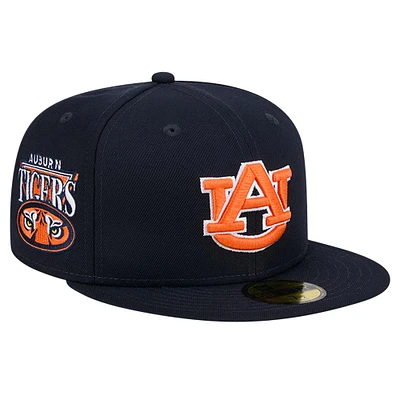 Casquette ajustée bleu marine Auburn Tigers Throwback 59FIFTY New Era pour homme