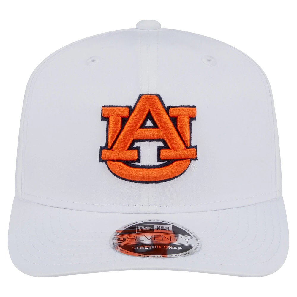 Casquette extensible à boutons-pression New Era blanche Auburn Tigers Perform Vault 9SEVENTY pour homme