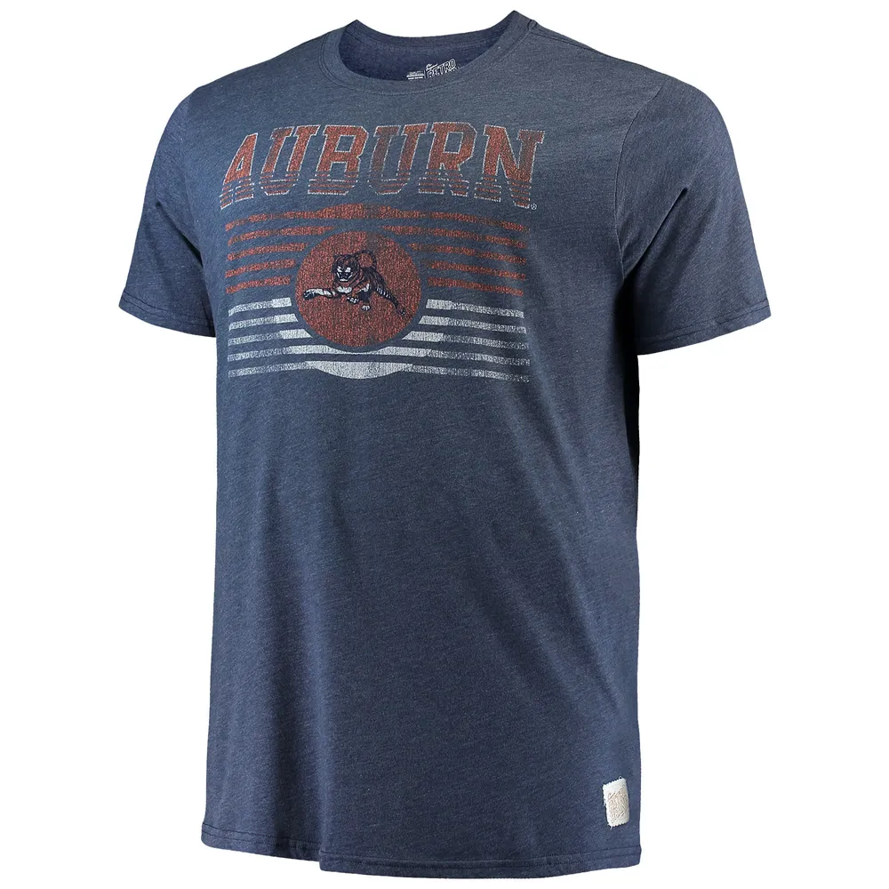 T-shirt Original Retro Brand Heathered Navy Auburn Tigers Big & Tall Mock Twist pour homme