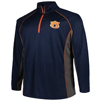 Veste à enfiler raglan quart de zip pour hommes Profile Navy Auburn Tigers Big & Tall