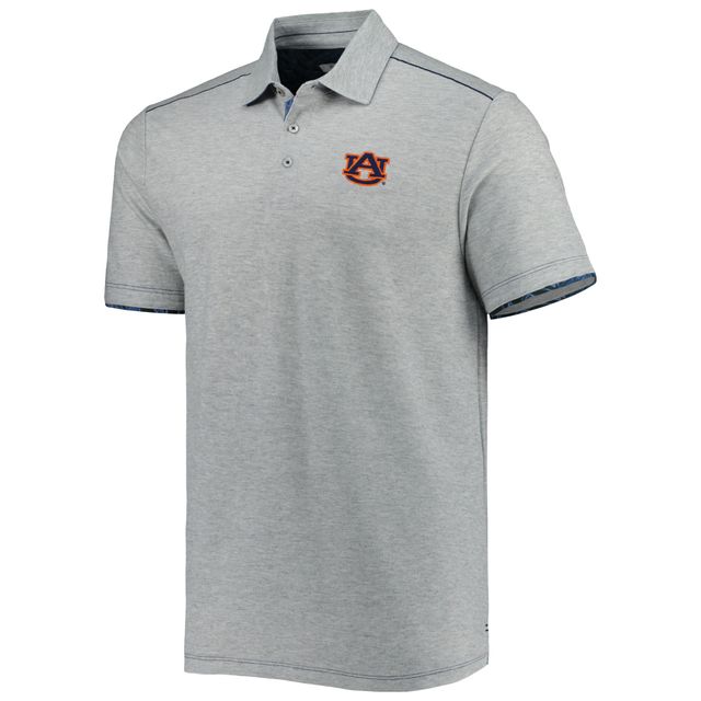 Polo Tommy Bahama Heathered Grey Auburn Tigers IslandZone Tailgater pour homme