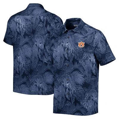 Chemise de camp boutonnée Tommy Bahama Navy Auburn Tigers Coast luminescent Fronds IslandZone pour hommes