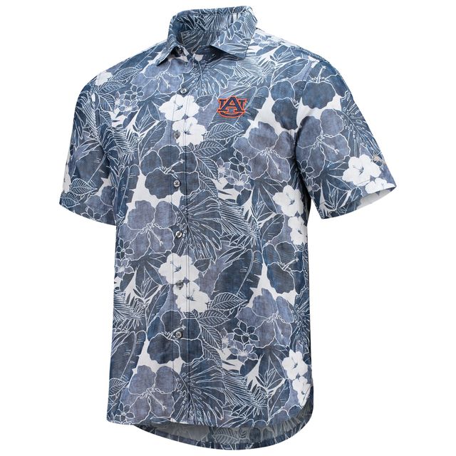 Chemise boutonnée Tommy Bahama Navy Auburn Tigers Coconut Point Playa Flora IslandZone pour hommes