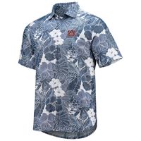 Men's Tommy Bahama Navy Auburn Tigers Coconut Point Playa Flora IslandZone Button-Up Shirt