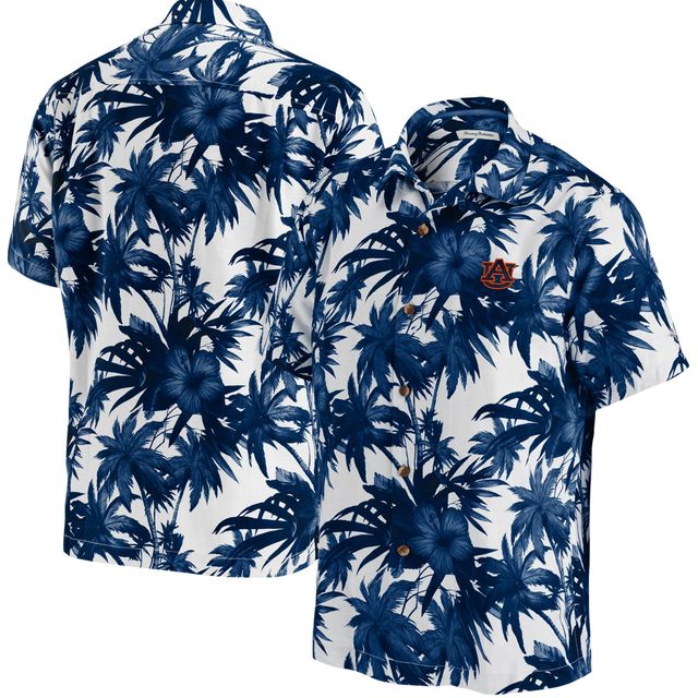 Chemise boutonnée Tommy Bahama Navy Auburn Tigers Harbour Island Hibiscus pour homme