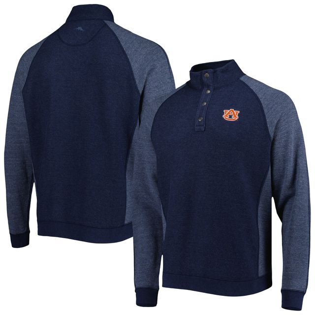 Tommy Bahama Navy Auburn Tigers Sport Scrimmage Snap Mock Neck Raglan Button-Up Jacket