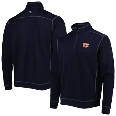 Auburn Tigers Tommy Bahama Sport Tobago Bay Tri-Blend Mock Neck Half-Zip Jacket - Navy