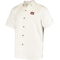 Chemise boutonnée Tommy Bahama White Auburn Tigers Al Fresco Tropics en jacquard pour homme