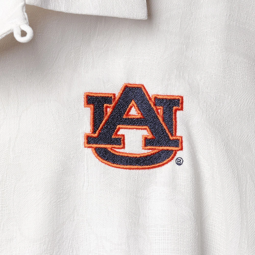 Men's Tommy Bahama White Auburn Tigers Tropic Isles Camp Button-Up Shirt