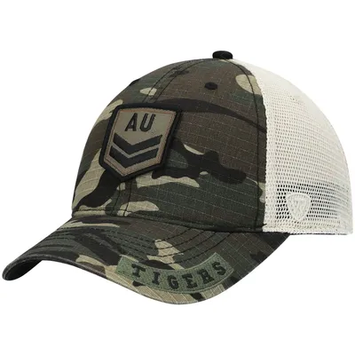 Auburn Tigers Top of the World OHT Military Appreciation Shield Trucker Adjustable Hat - Camo/Cream