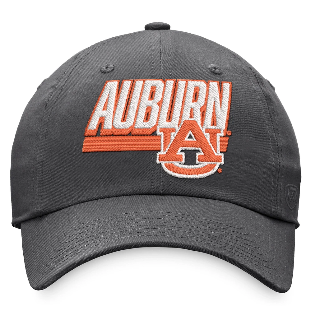 Men's Top of the World Charcoal Auburn Tigers Slice Adjustable Hat