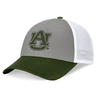 Men's Top of the World Gray/Green Auburn Tigers OHT Military Appreciation Badge Trucker Adjustable Hat