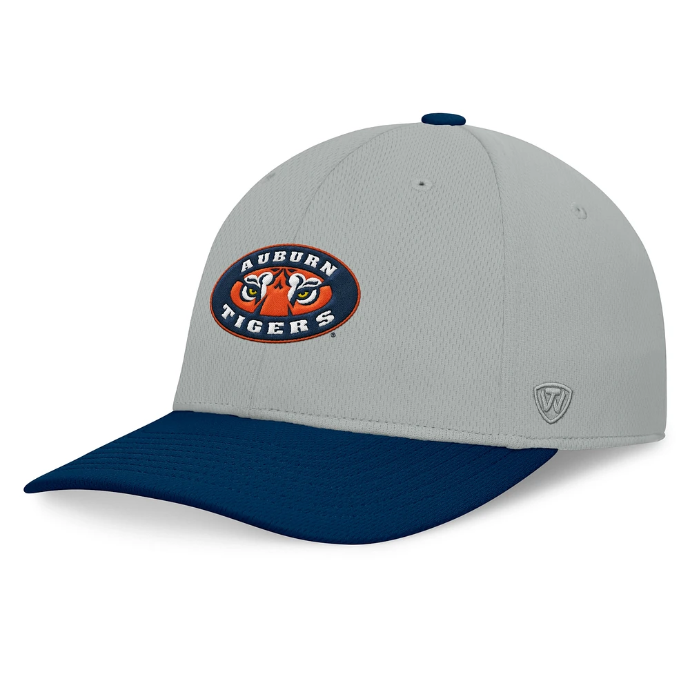 Casquette Mick Flex Auburn Tigers Top of the World pour hommes, gris/bleu marine