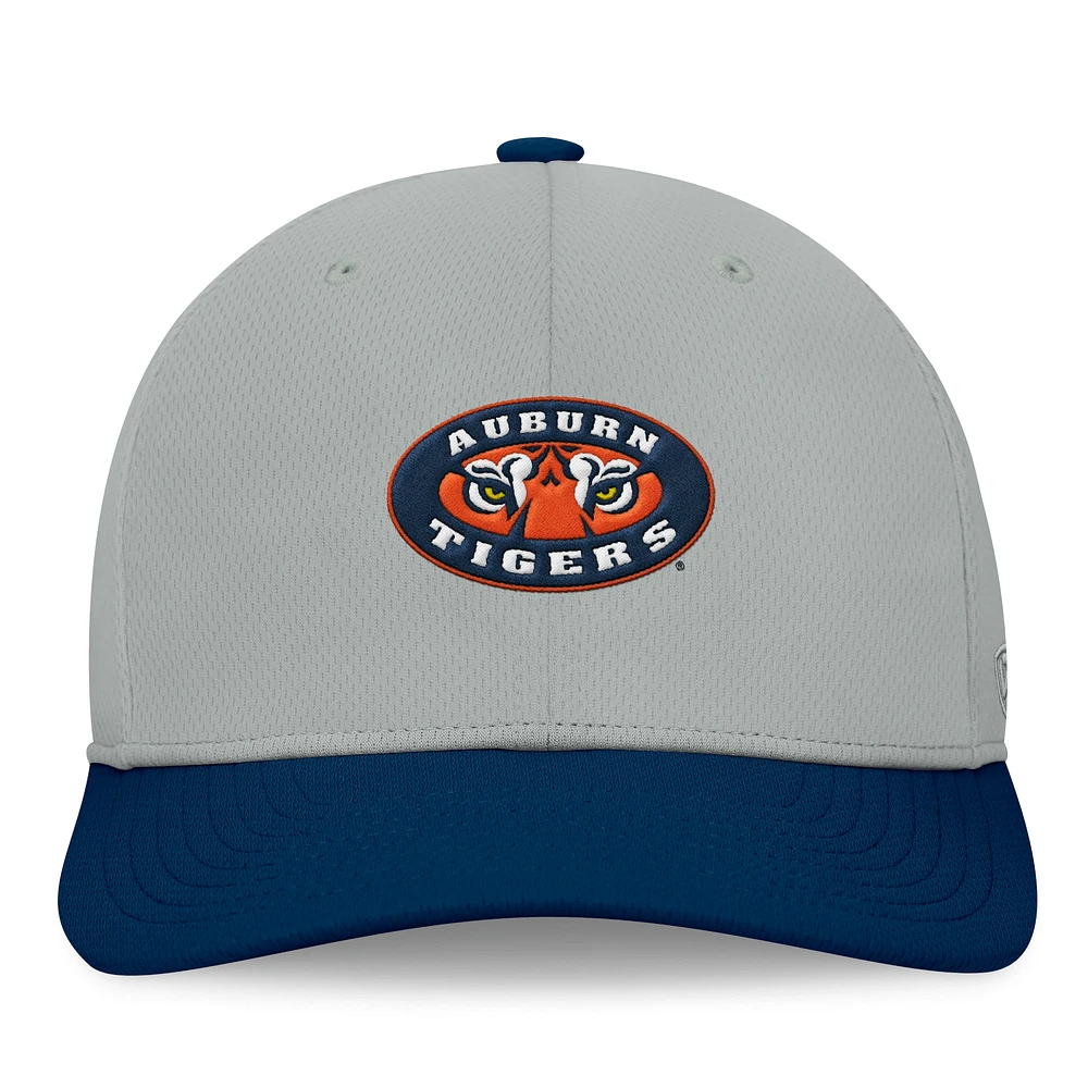 Casquette Mick Flex Auburn Tigers Top of the World pour hommes, gris/bleu marine