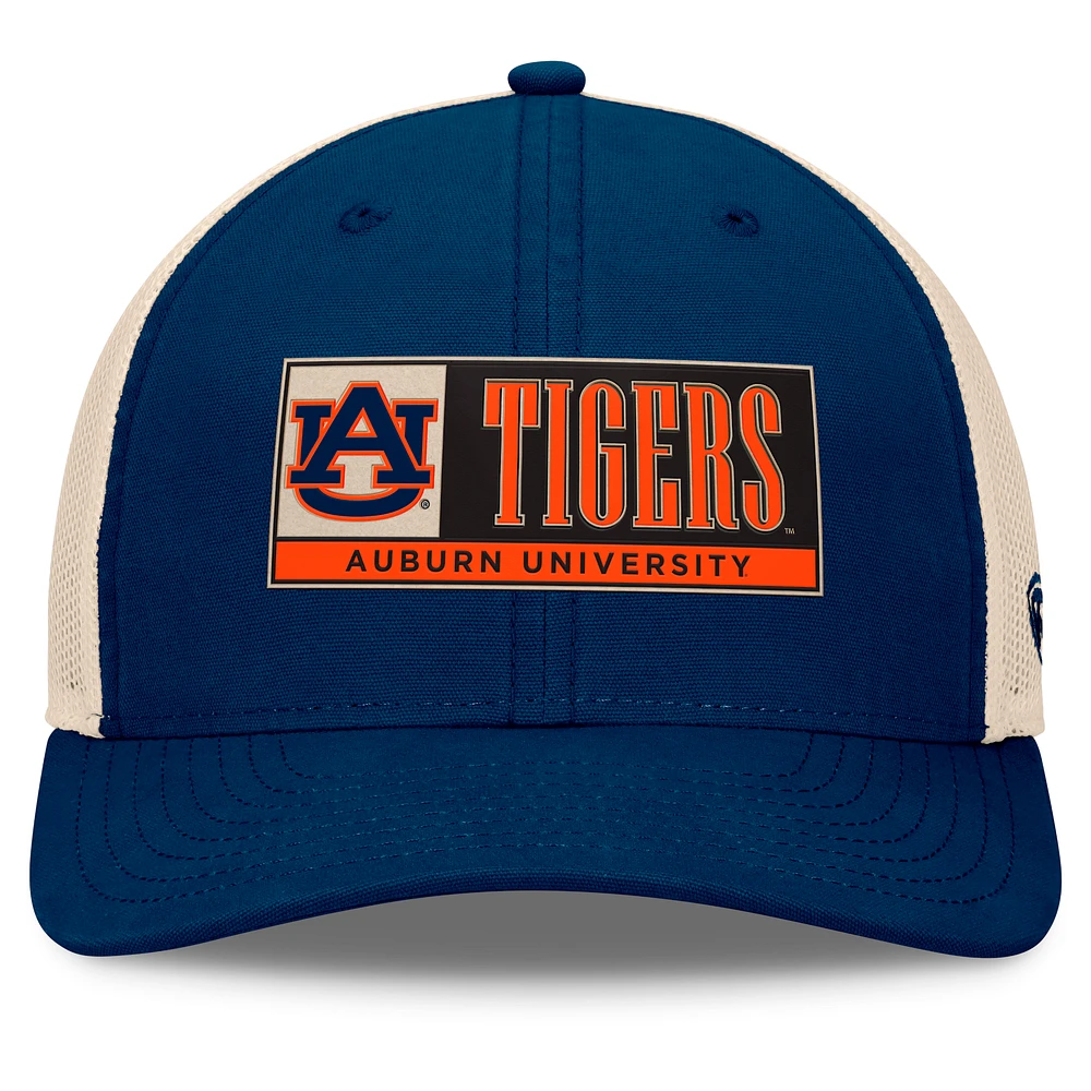 Men's Top of the World Navy/Natural Auburn Tigers Bennett Trucker Adjustable Hat