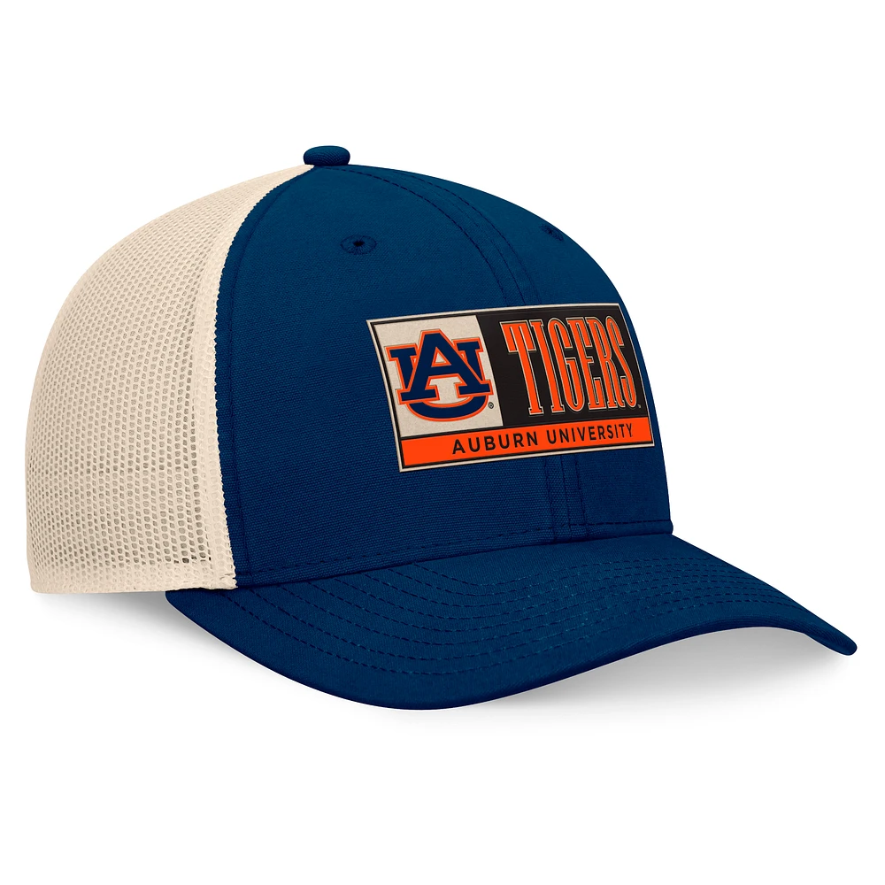 Men's Top of the World Navy/Natural Auburn Tigers Bennett Trucker Adjustable Hat