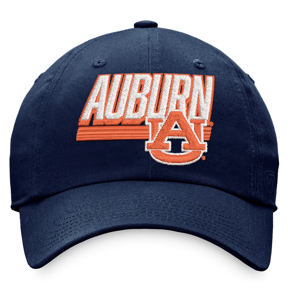 Men's Top of the World Navy Auburn Tigers Slice Adjustable Hat