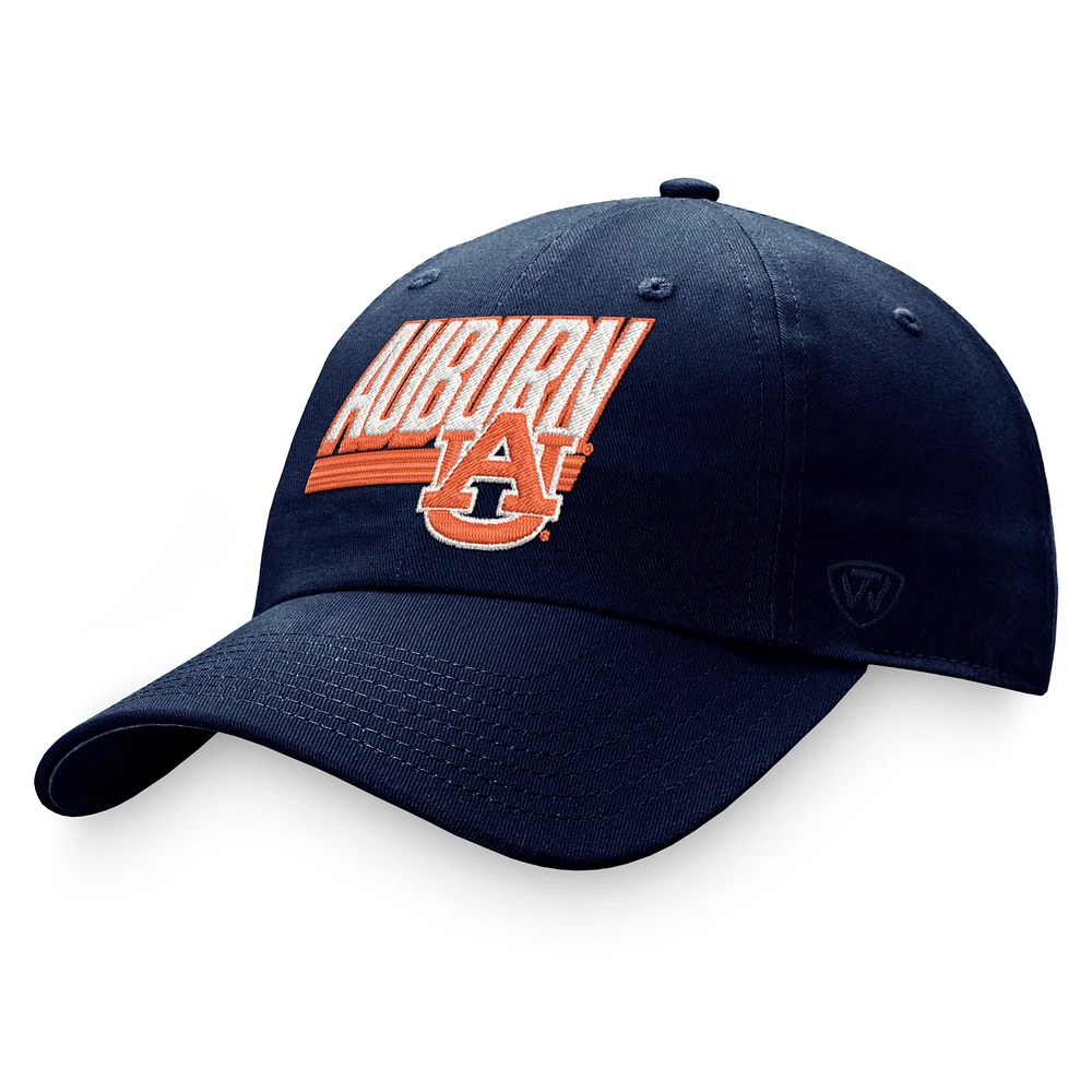 Casquette réglable Top of the World Navy Auburn Tigers Slice pour homme