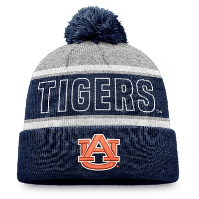 Men's Top of the World True Navy Auburn Tigers Two-Tone Cuffed Knit Hat with Pom