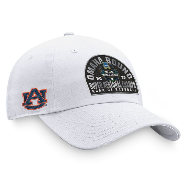 Top of the World pour hommes White Auburn Tigers 2022 NCAA Baseball Super Regional Champions Locker Room Casquette réglable pour hommes