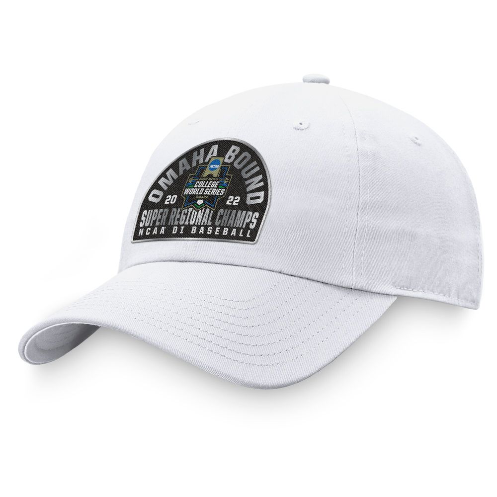 Men's Top of the World White Auburn Tigers 2022 NCAA Men's Baseball Super Regional Champions Locker Room Adjustable Hat