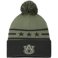 Bonnet en tricot à revers avec pompon pour homme Under Armour Forest Green Auburn Tigers Freedom Collection