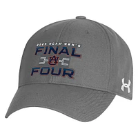 Casquette ajustable Under Armour Graphite Auburn Tigers 2025 NCAA pour homme, tournoi de basketball masculin March Madness Final Four