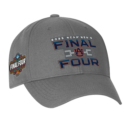 Casquette ajustable Under Armour Graphite Auburn Tigers 2025 NCAA pour homme, tournoi de basketball masculin March Madness Final Four