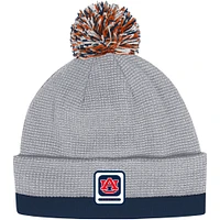 Men's Under Armour  Gray Auburn Tigers 2023 Sideline Performance Cuffed Knit Hat with Pom