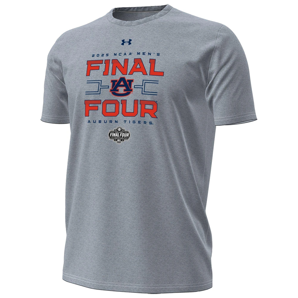 Men's Under Armour Gray Auburn Tigers 2025 NCAA Basketball Tournament March Madness Final Four Locker Room T-Shirt