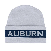 Bonnet en tricot à revers jacquard Auburn Tigers gris Under Armour pour homme