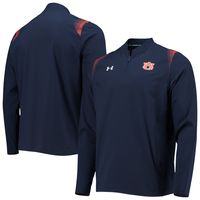 Men's Under Armour Navy Auburn Tigers 2021 Sideline Motivate Quarter-Zip Jacket