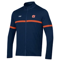 Veste entièrement zippée Under Armour Auburn Tigers Assist Warm Up pour homme, bleu marine