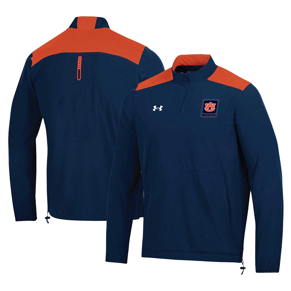 Men's Under Armour Navy Auburn Tigers 2023 Motivate Half-Zip Top