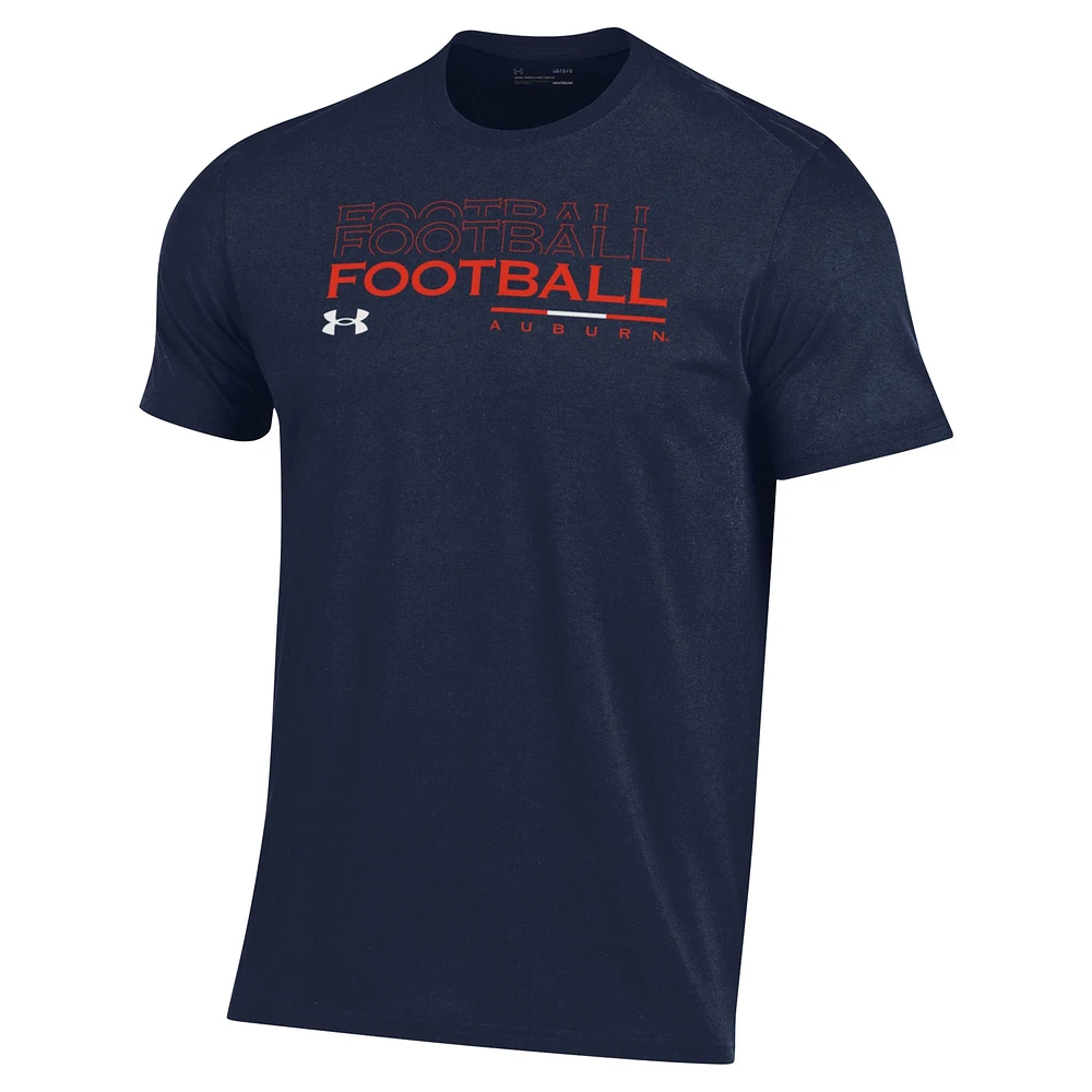 T-shirt Under Armour bleu marine Auburn Tigers 2024 Sideline Football Performance pour homme