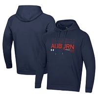 Men's Under Armour Navy Auburn Tigers 2024 Sideline Wordmark Rival Pullover Hoodie