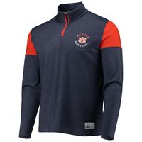 Men's Under Armour Navy Auburn Tigers Gameday Tri-Blend Quarter-Zip Jacket