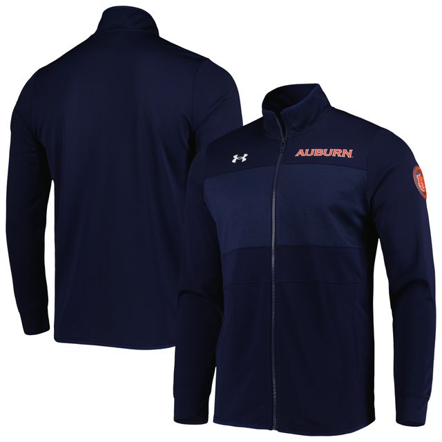 Under Armour - Veste d'échauffement en tricot à glissière pleine longueur Auburn Tigers pour homme, bleu marine