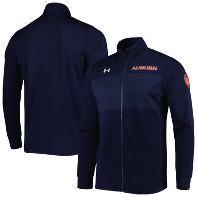 Men's Under Armour Navy Auburn Tigers Knit Warm-Up Full-Zip Jacket