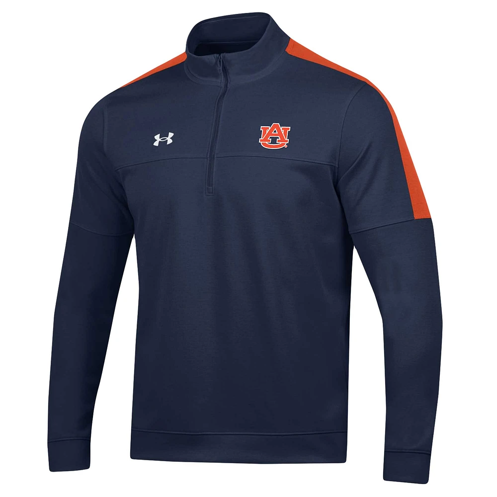 Veste intermédiaire à demi-zip Under Armour Auburn Tigers pour homme bleu marine