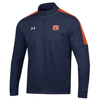 Veste intermédiaire à demi-zip Under Armour Auburn Tigers pour homme bleu marine