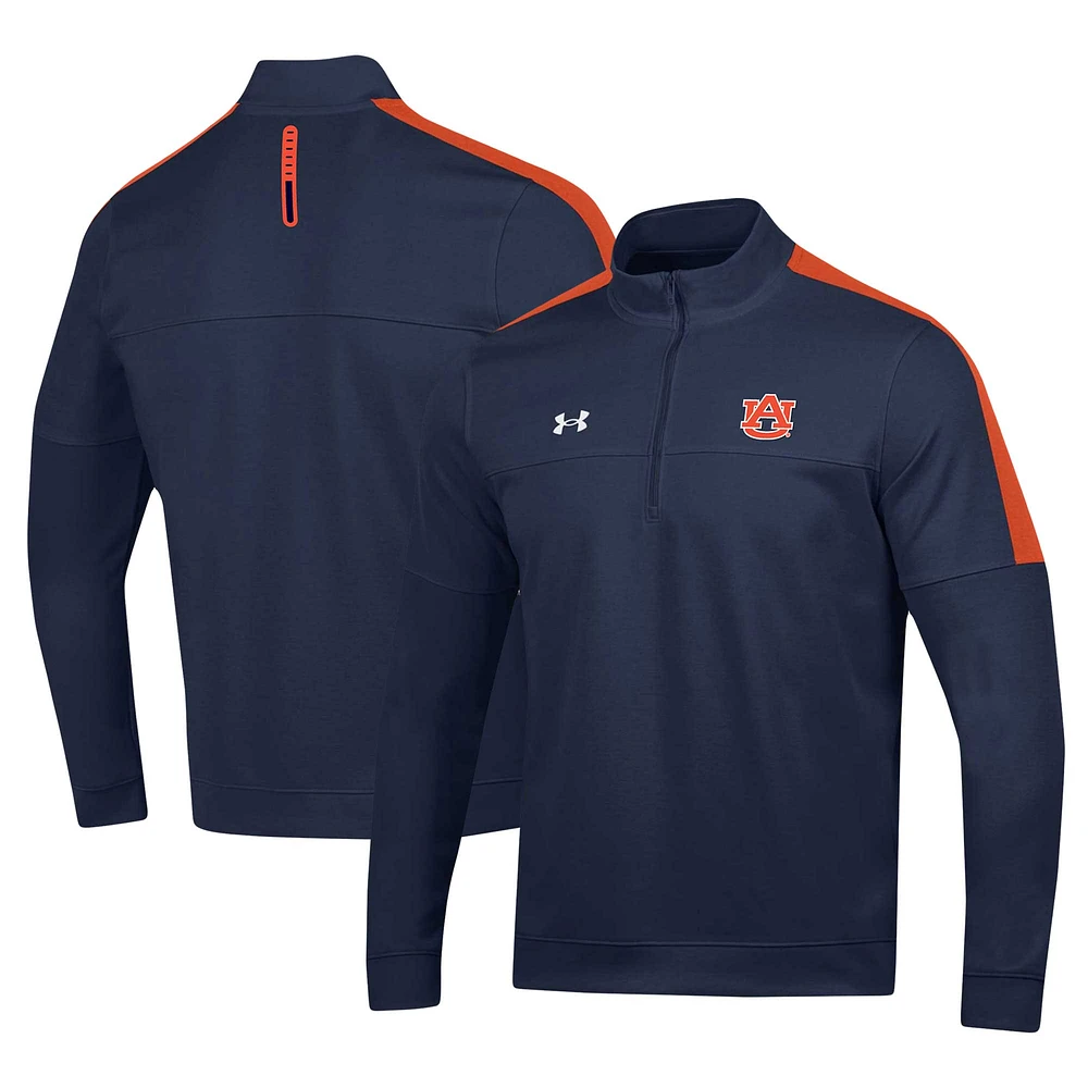 Veste intermédiaire à demi-zip Under Armour Auburn Tigers pour homme bleu marine