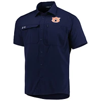 Men's Under Armour Navy Auburn Tigers Motivate Button-Up Shirt