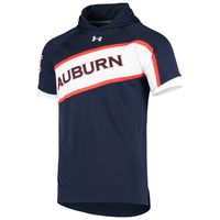 Men's Under Armour White Auburn Tigers On Court Performance Basketball  Hooded Raglan Shooting T-shirt